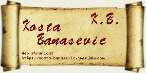 Kosta Banašević vizit kartica